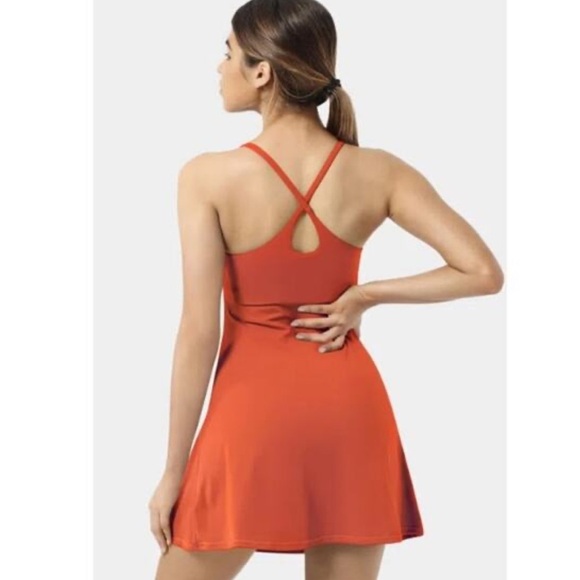Halara Everyday 2-in-1 Workout Dress Cloudful Dress Red Orange Size Large NWT - Picture 2 of 9